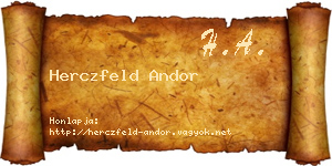 Herczfeld Andor névjegykártya